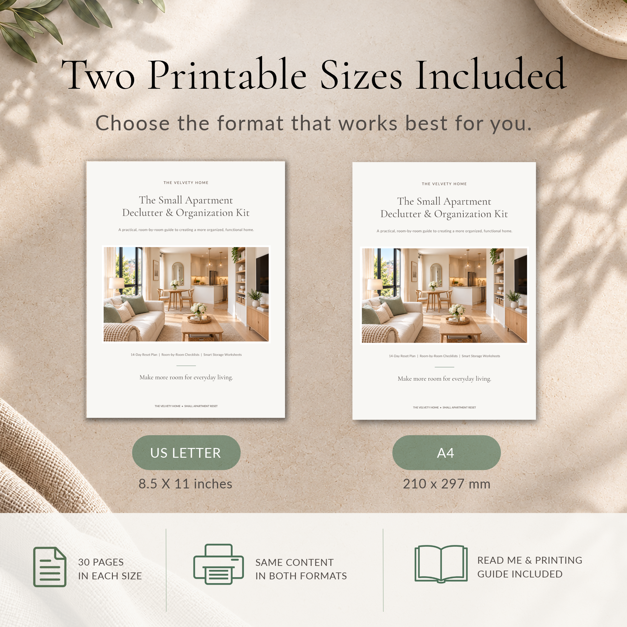 Small Apartment Declutter & Organization Kit – 30-Page Printable Workbook - Image 5