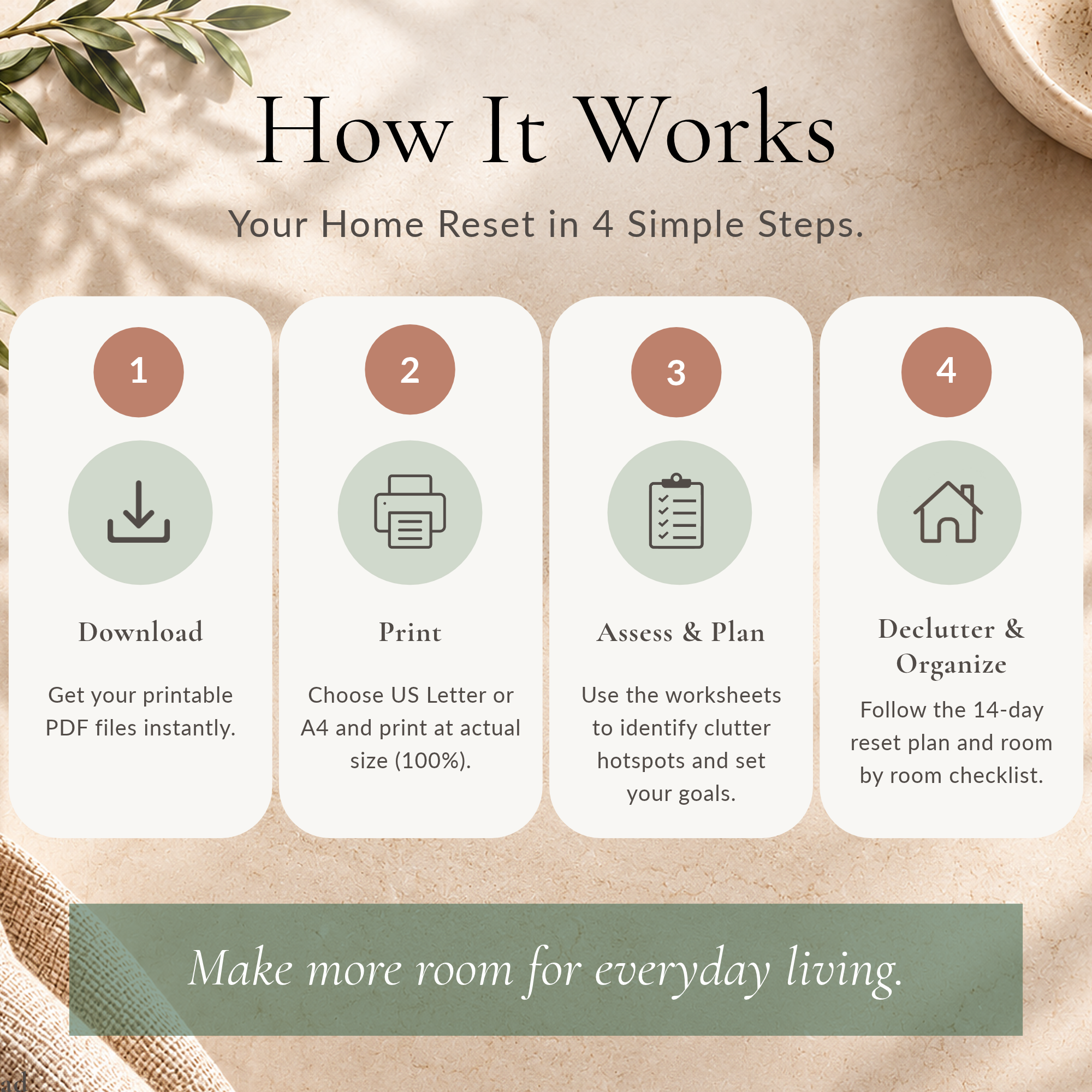 Small Apartment Declutter & Organization Kit – 30-Page Printable Workbook - Image 6